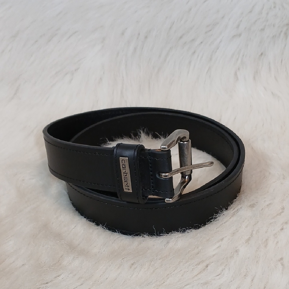Carhartt Black Belt  with Silver Buckle Men Sz 42